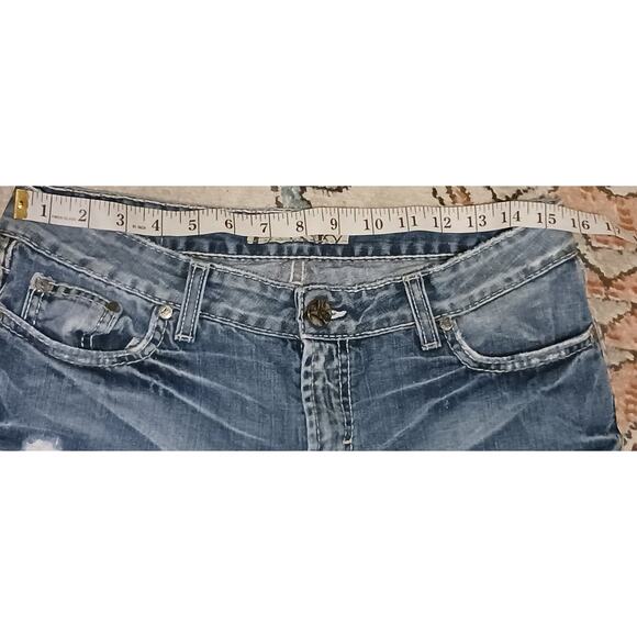 Bke Buckle Sabrina Womens Distressed Low-Rise Denim Capris Size 30 - Picture 3 of 9